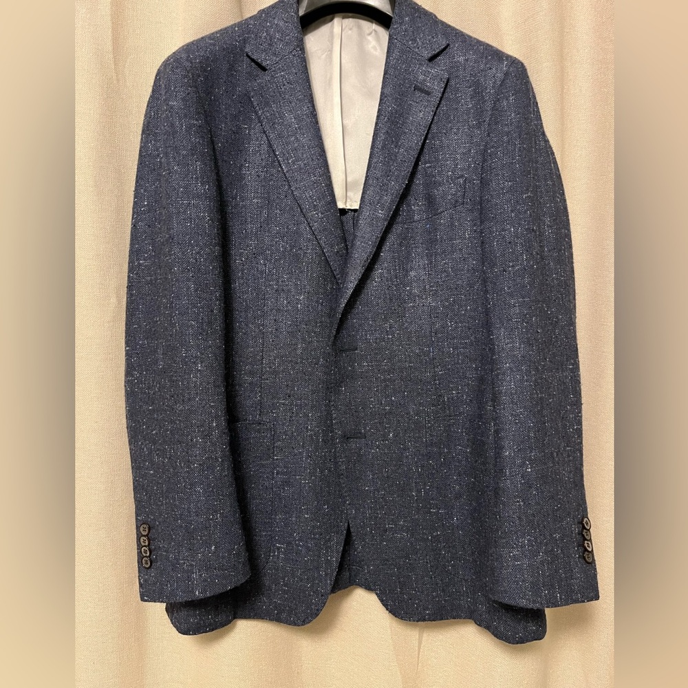 Suitsupply Blue Wool Silk Cashmere Jacket Size 42S
